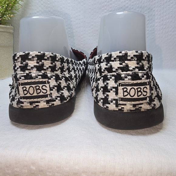 BOBS from Skechers Black and White Houndstooth Loafers - Picture 4 of 9